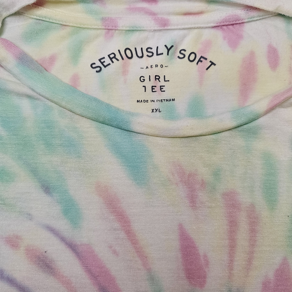 Seriously Soft Aero Tie-Dye Girl Tee - Pastel Swirl XXL - Picture 2 of 7